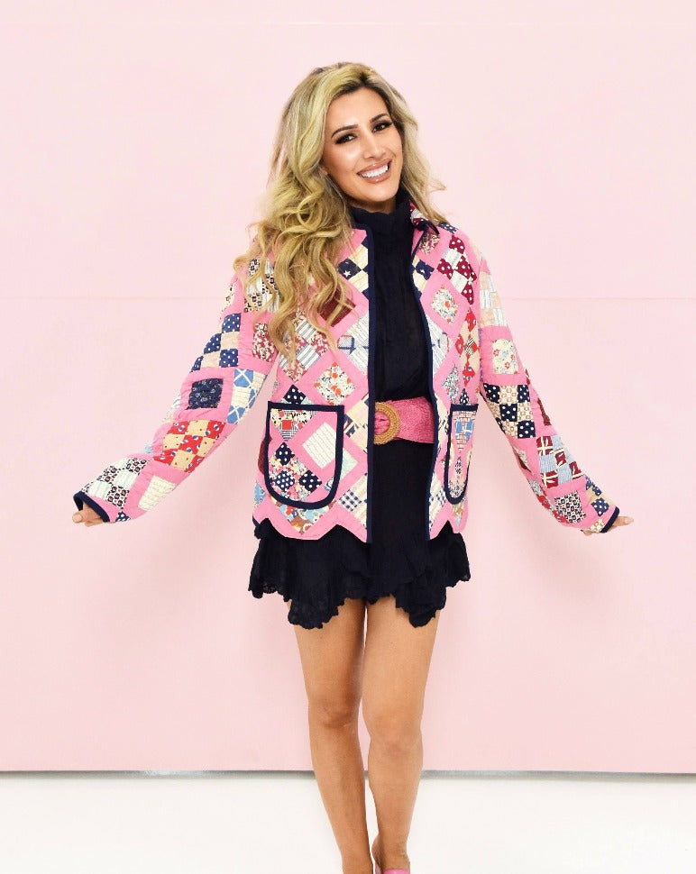 Pink Diamonds Shirt Jacket
