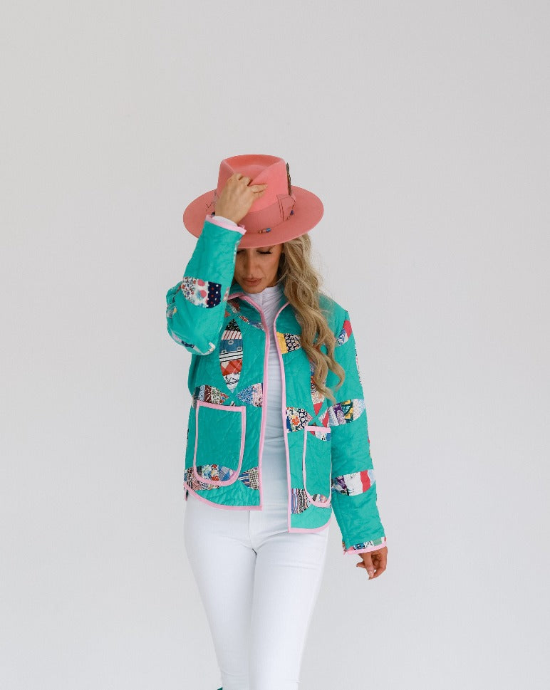 Teal Wedding Ring Shirt Jacket