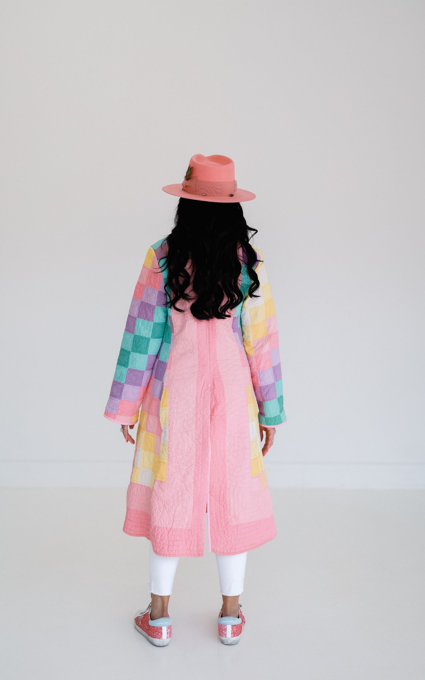 Pink Rainbow Colors Trench Coat
