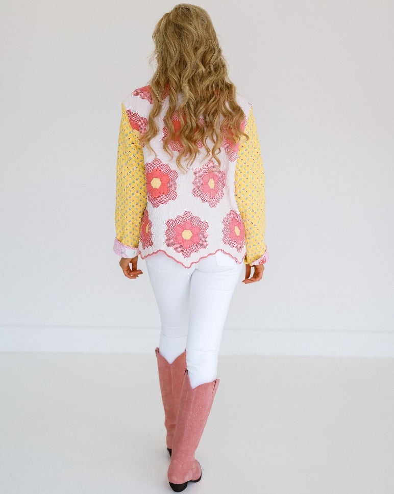 Bright Pink and Yellow shirt Jacket