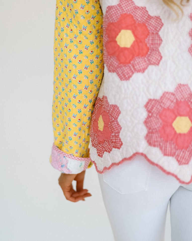 Bright Pink and Yellow shirt Jacket