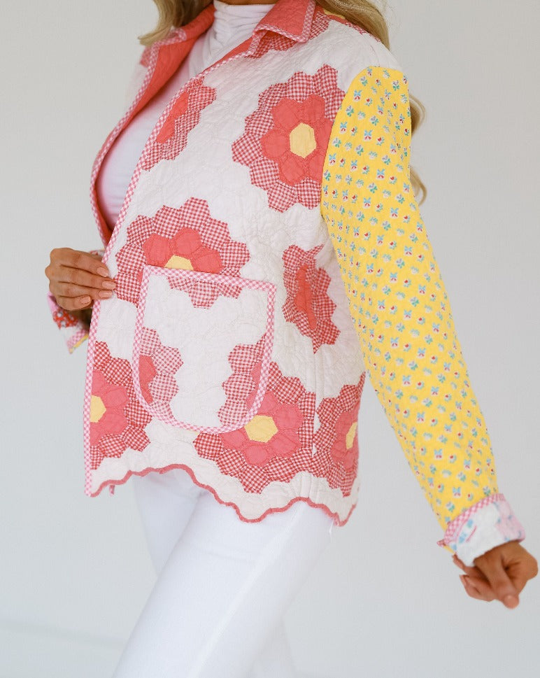 Bright Pink and Yellow shirt Jacket