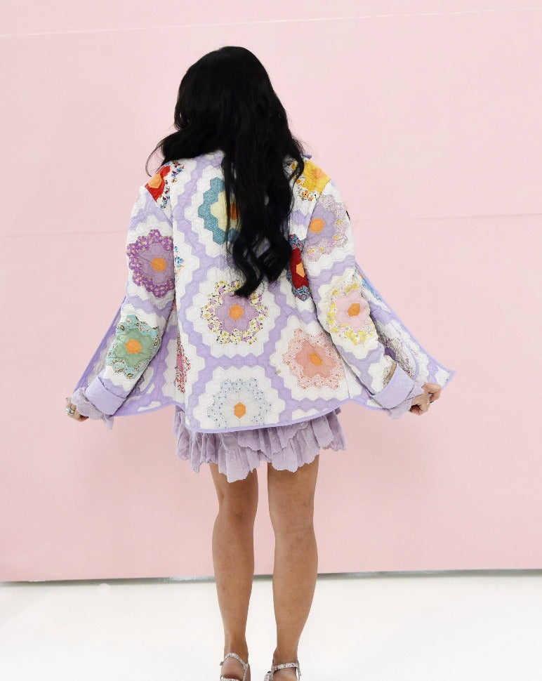 Lavender Flower Garden Shirt Jacket