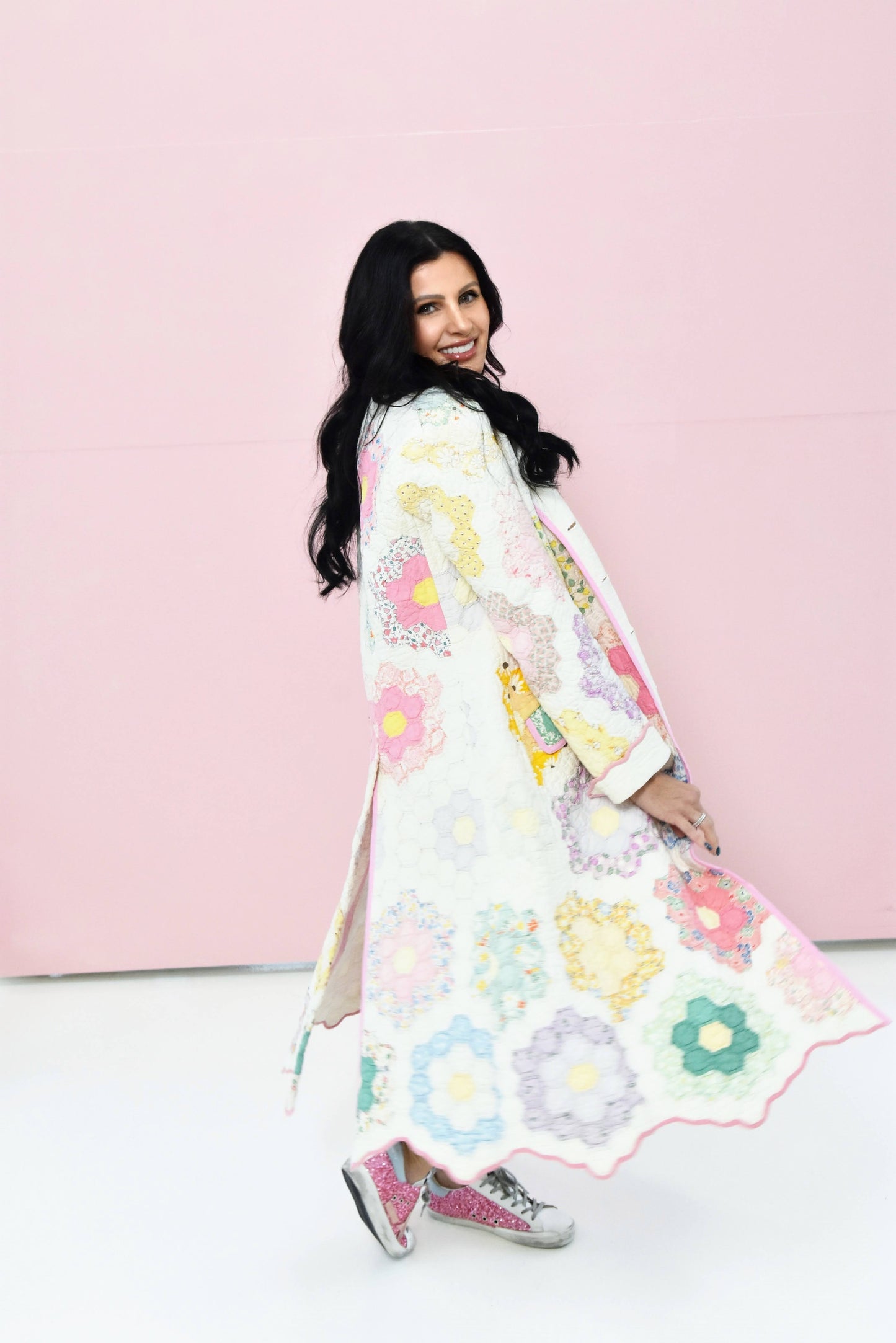 Pastel Flower Garden Trench Coat
