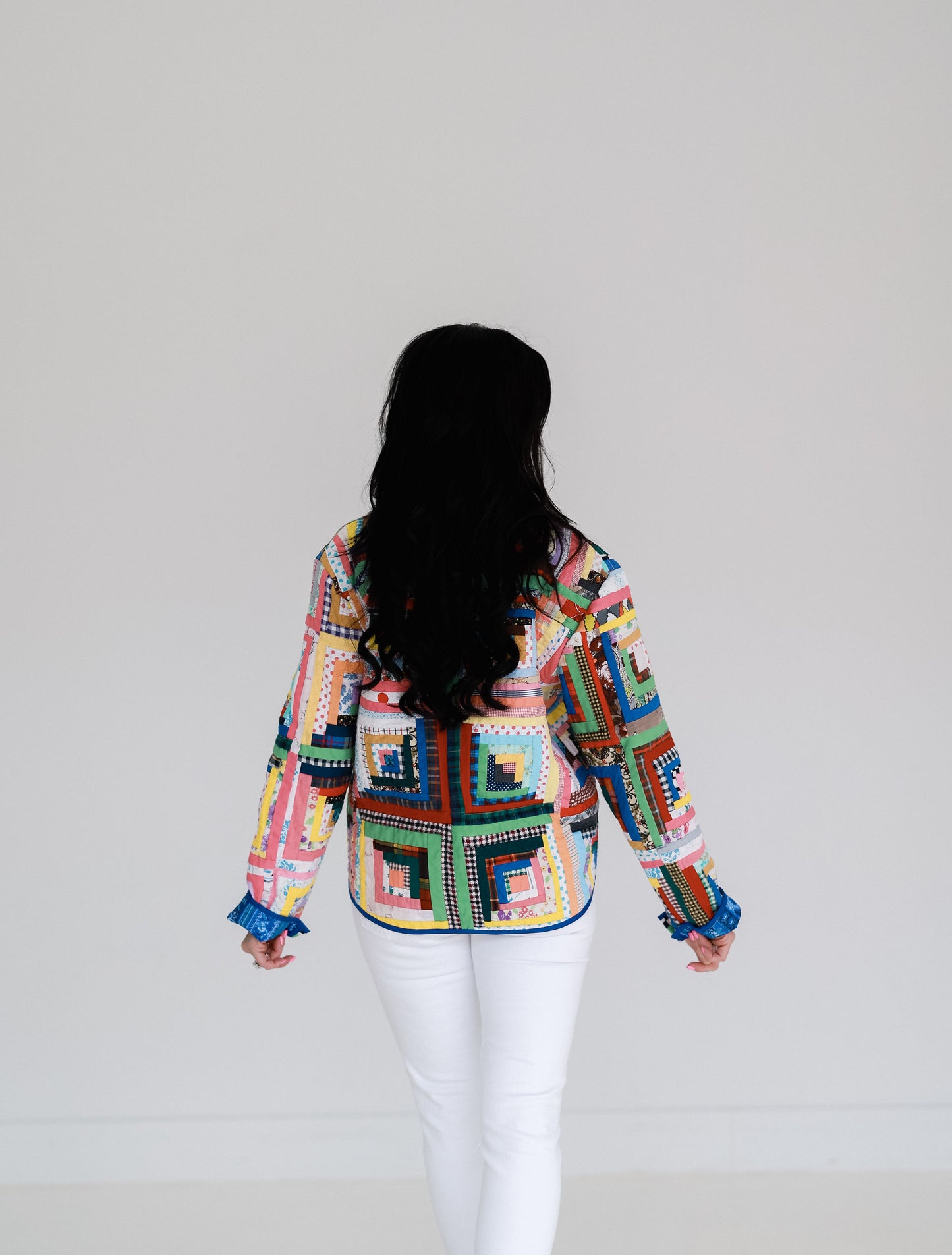 Multi Colored Log Cabin Shirt Jacket