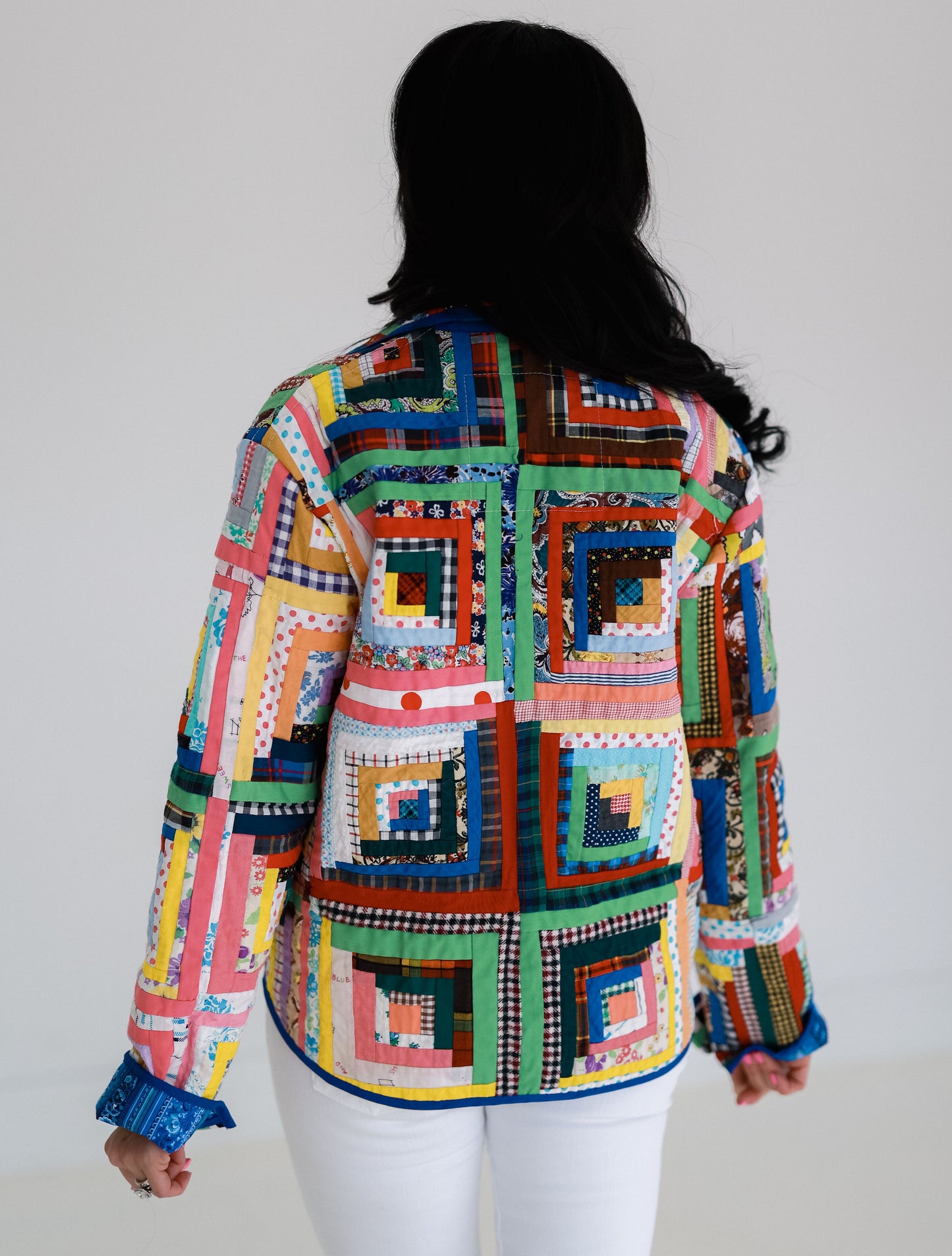 Multi Colored Log Cabin Shirt Jacket