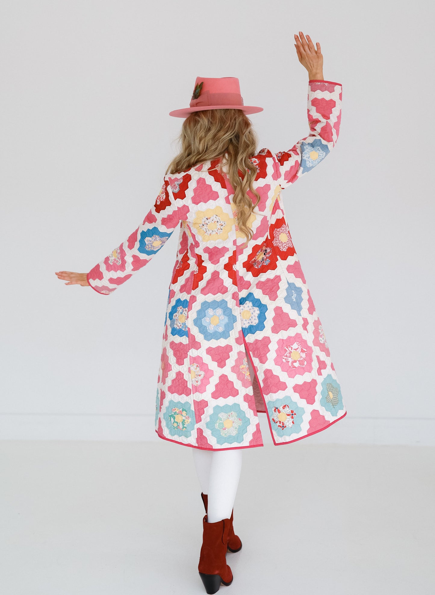 Pink and Red Flower Garden Trench Coat