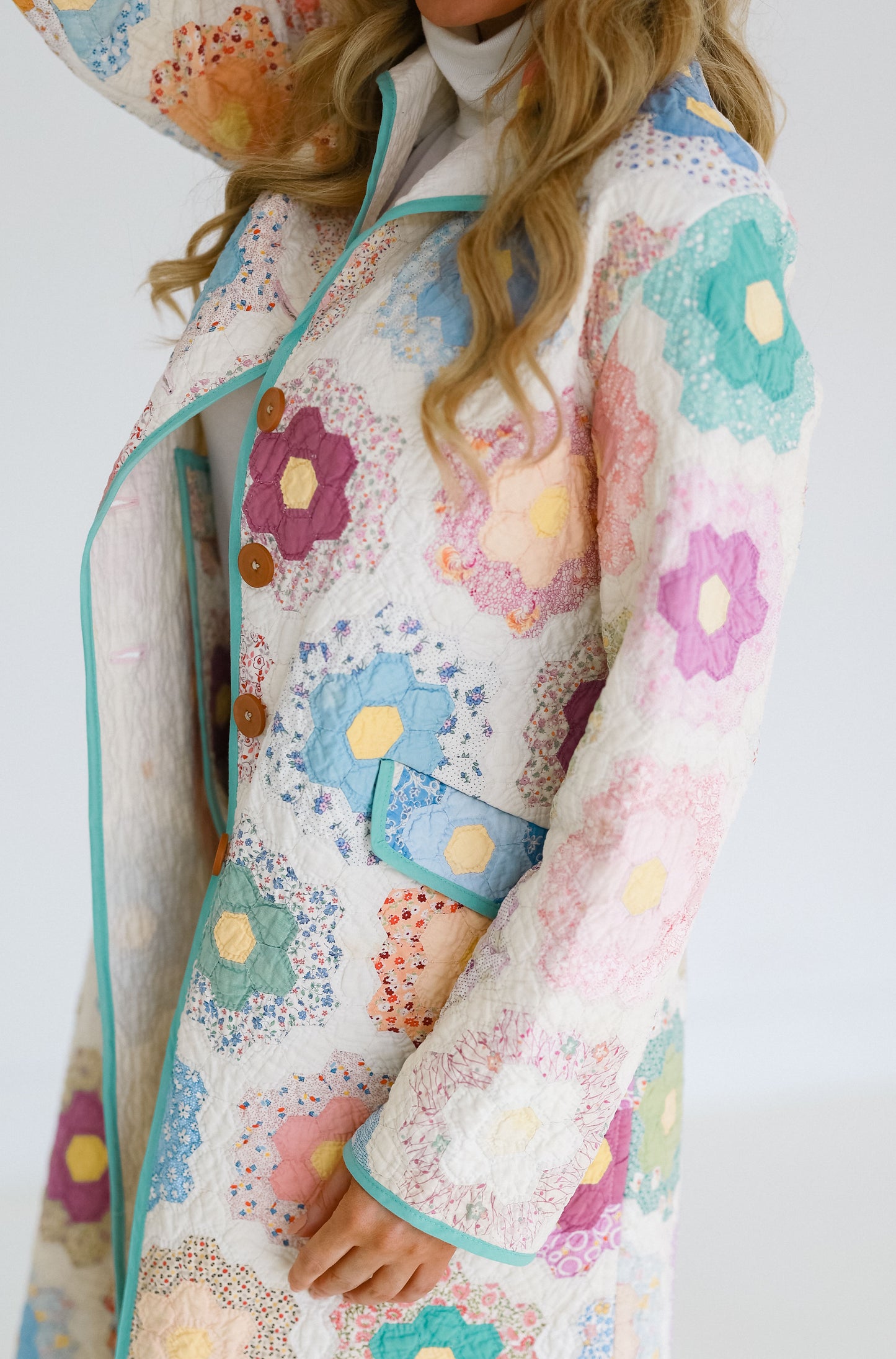 Pastel Flower Garden Trench Coat