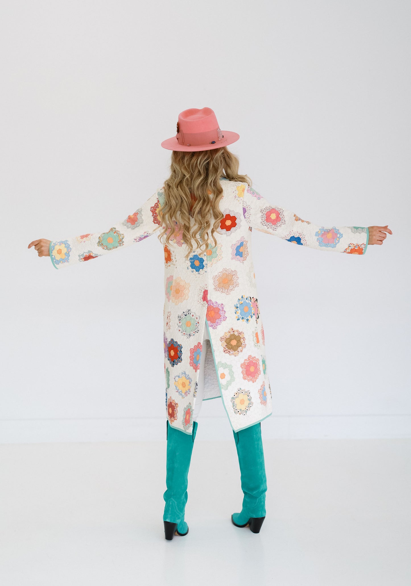 Multi-Colored Flower Garden Trench Coat