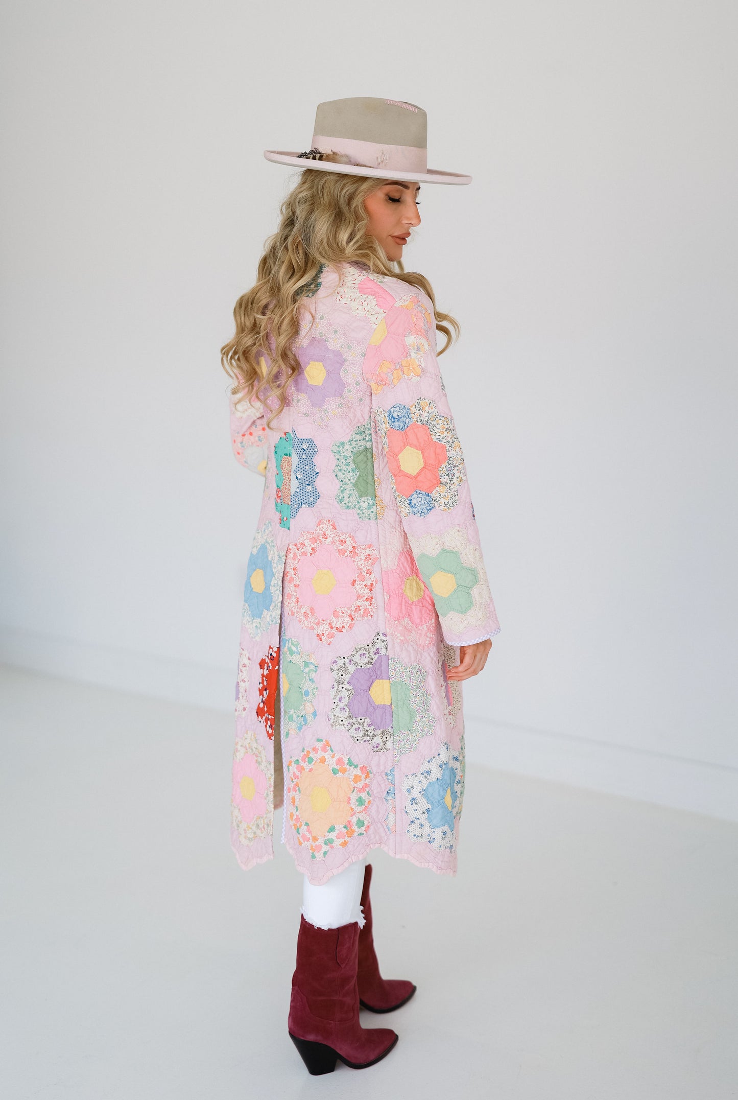 Light Pink Flower Garden Trench Coat