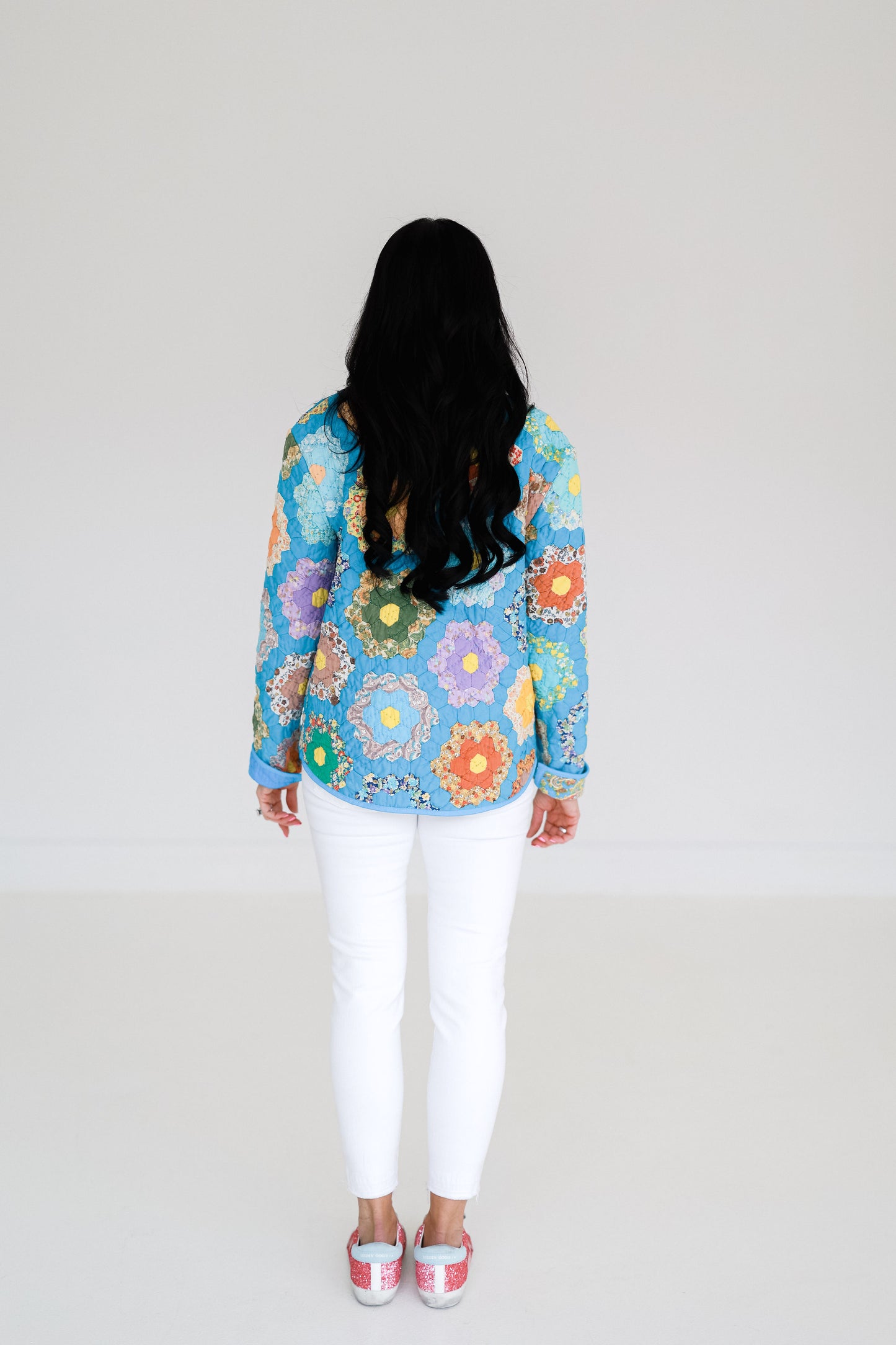 Teal/Turquoise Flower Garden Shirt Jacket